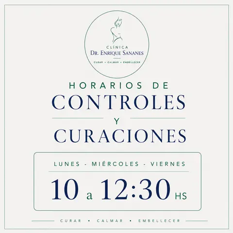 Horarios de controles y curaciones - Clínica Dr. Enrique Sananes